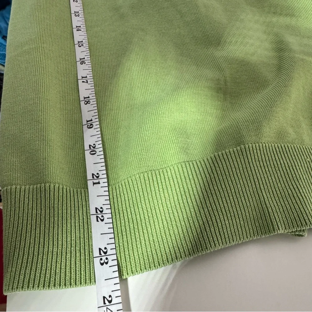 Brooks Brothers 346 Silk Cotton V‑Neck Sweater M Men’s Green.Preppy/minimalist